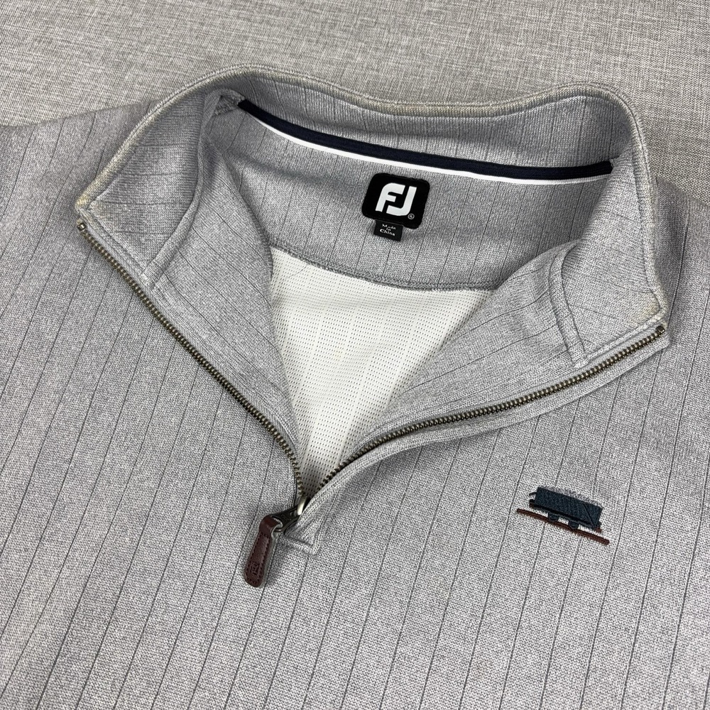 FootJoy Pinehurst No 10 Sandmines Golf 1/4 Zip Pullover Mens M Gray FJ Sweater